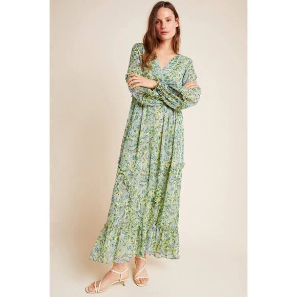 Anthropologie Ranna Gill Magdalena Ruffle Maxi Dress - Picture 1 of 15